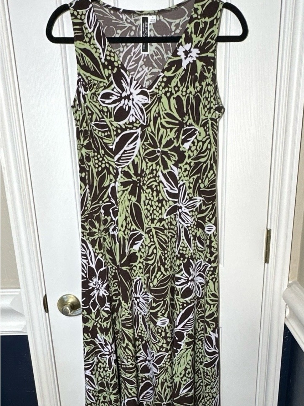 Julian Taylor Green Jacket with Brown and White Floral Midi Dress Size 6 - Picture 4 of 7